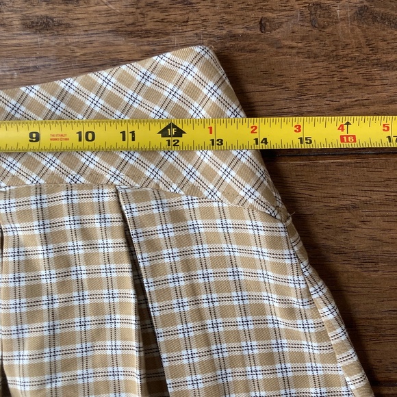 Zara Pleated Mini Skirt Tan Plaid Girls sz 13-14 Preppy School Fall - Picture 4 of 7